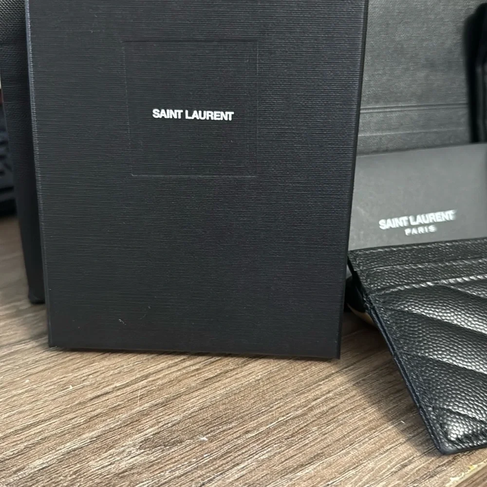 YSL Cassandre Matelasse Card Case in Grain De Poudre Embossed Leather - Picture 12 of 14